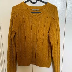 Cos Mustard Lambswool Cardigan Size S